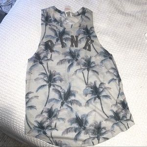 Pink Hawaii tank top w/ sequins